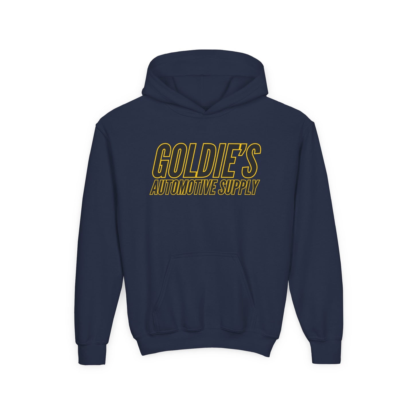 Inverted Original Logo - Youth Heavy Blend Hooded Sweatshirt - Goldie's Automotive Supply