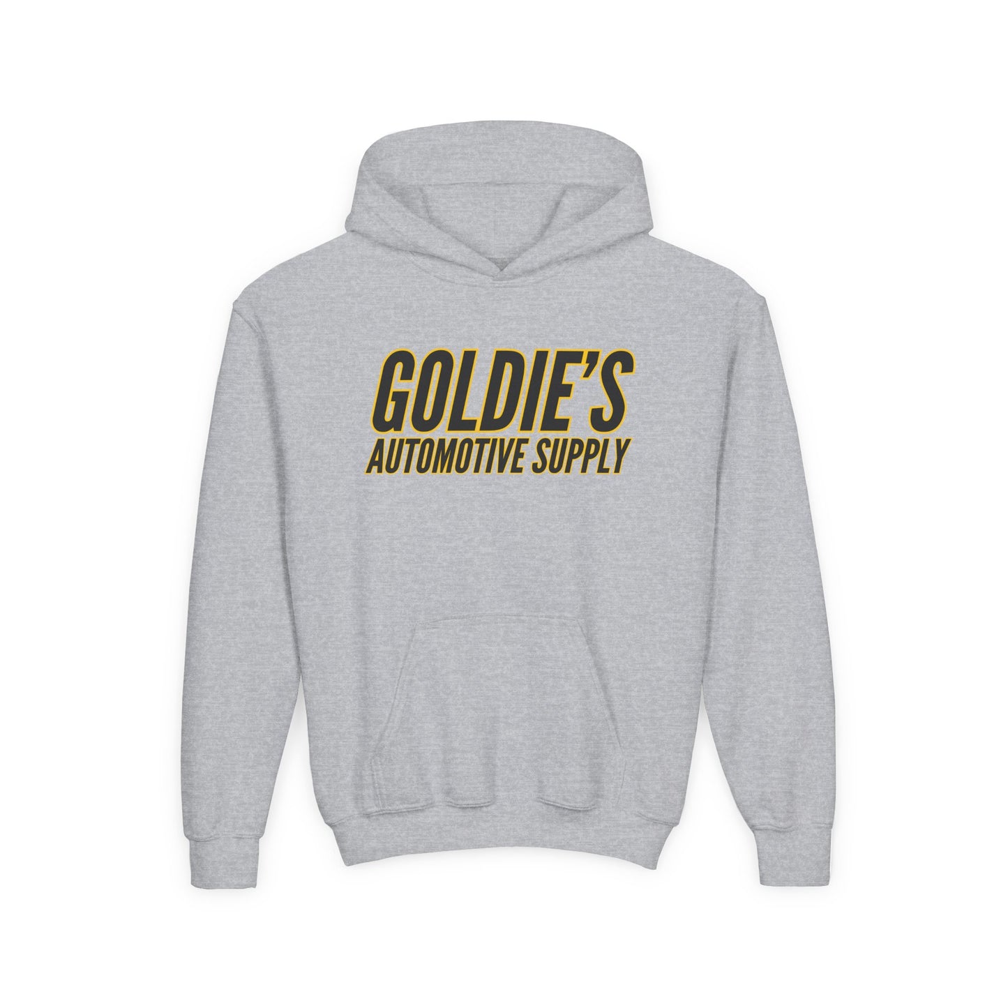 Inverted Original Logo - Youth Heavy Blend Hooded Sweatshirt - Goldie's Automotive Supply