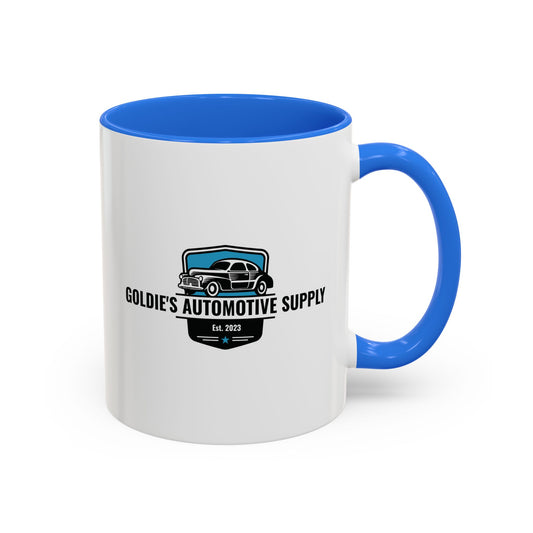 11 Oz Mug - Cambridge Blue Color Matched Vintage Logo - Goldie's Automotive Supply