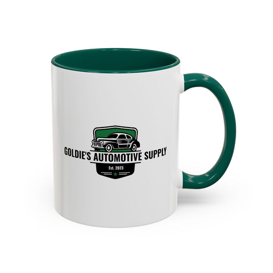 11 Oz Mug - Green Color Matched Vintage Logo - Goldie's Automotive Supply