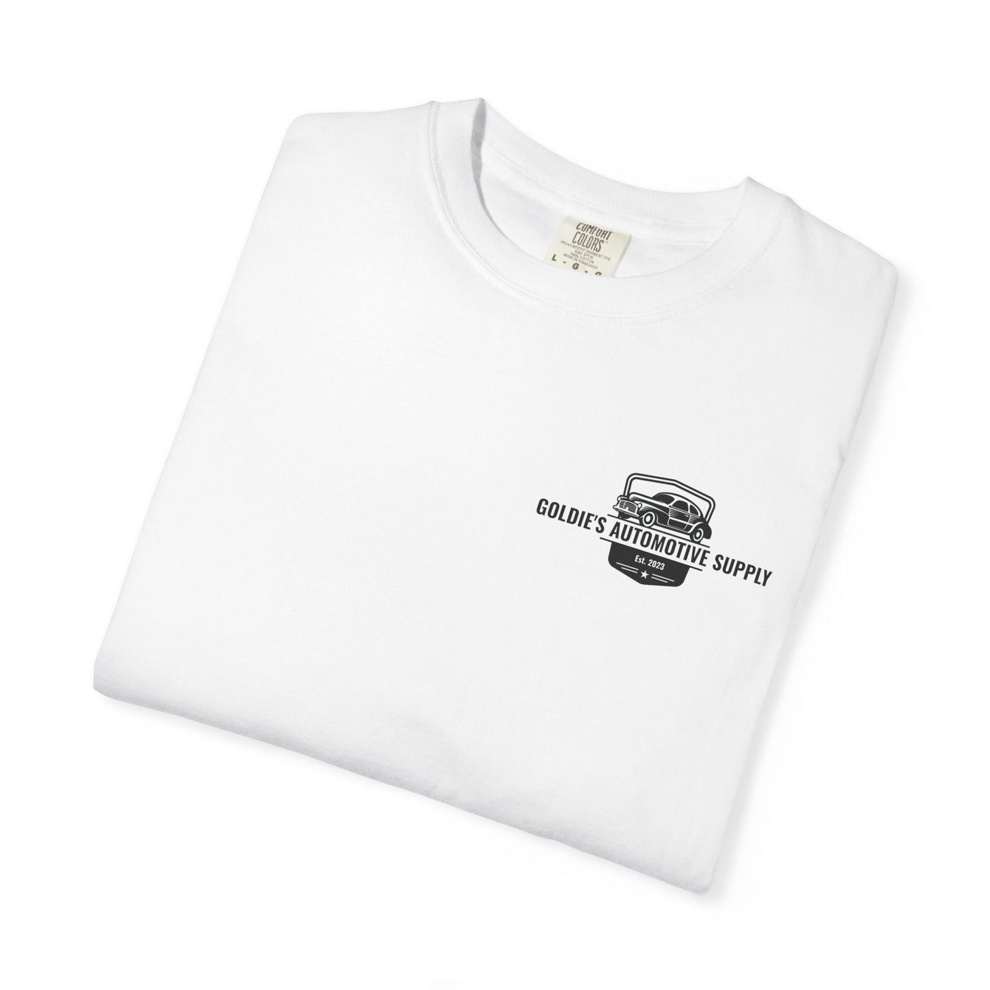 Black & White Vintage Logo T-Shirt - Goldie's Automotive Supply