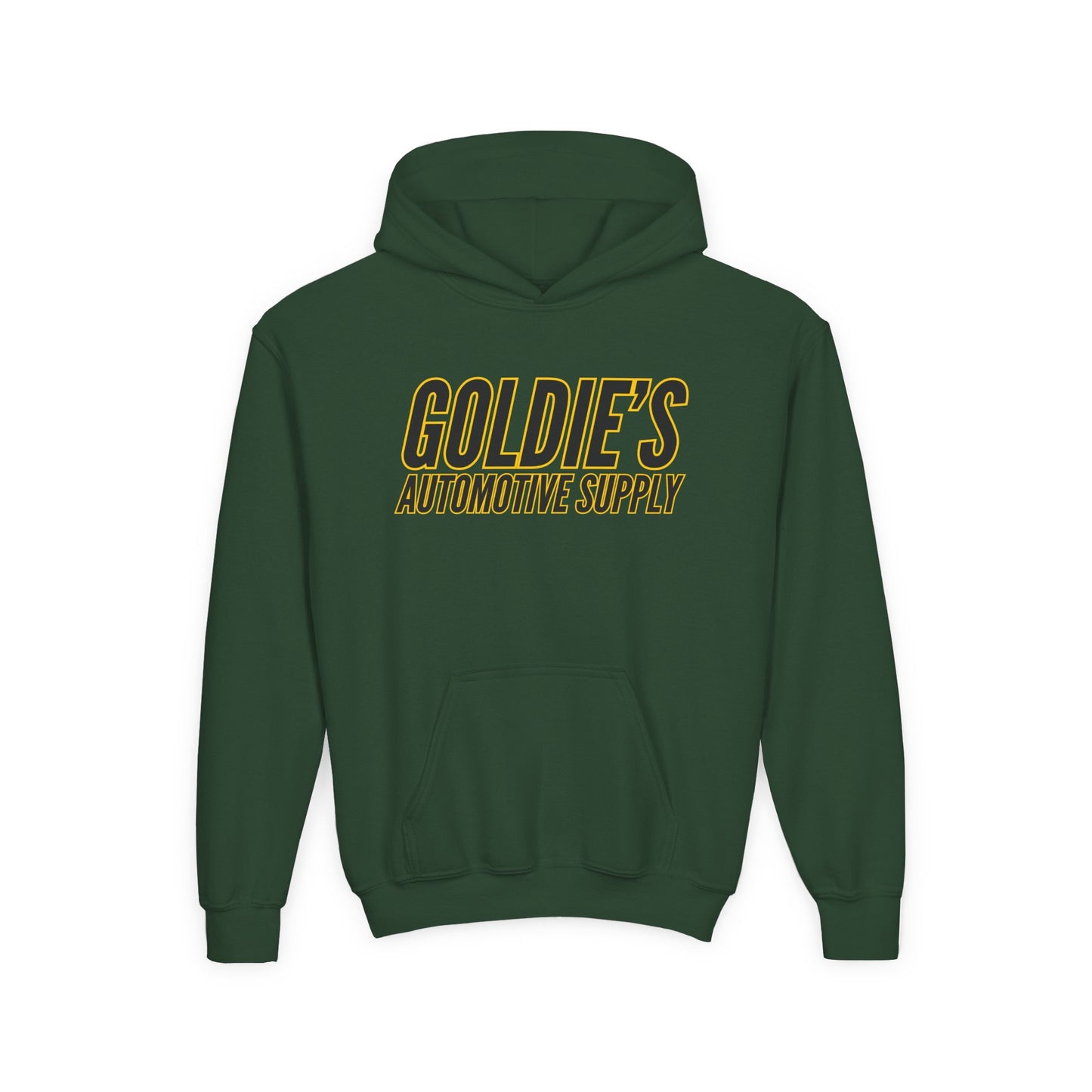 Inverted Original Logo - Youth Heavy Blend Hooded Sweatshirt - Goldie's Automotive Supply