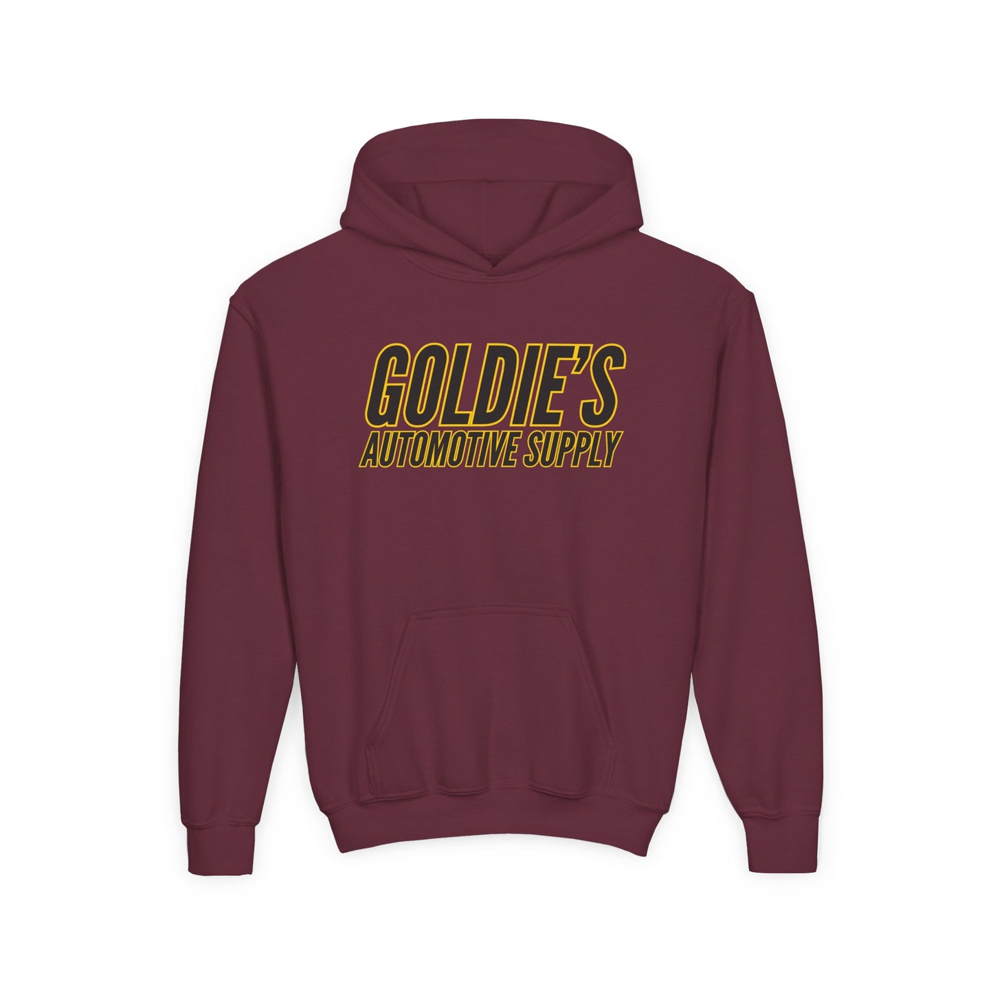 Inverted Original Logo - Youth Heavy Blend Hooded Sweatshirt - Goldie's Automotive Supply