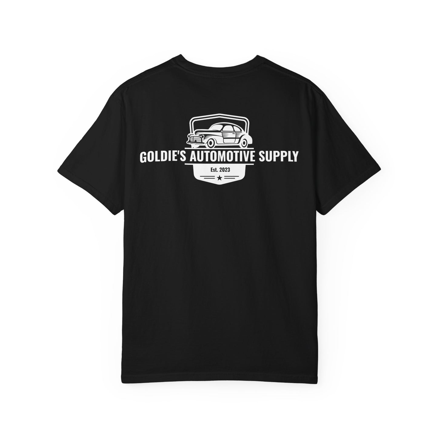 Black & White Vintage Logo T-Shirt - Goldie's Automotive Supply