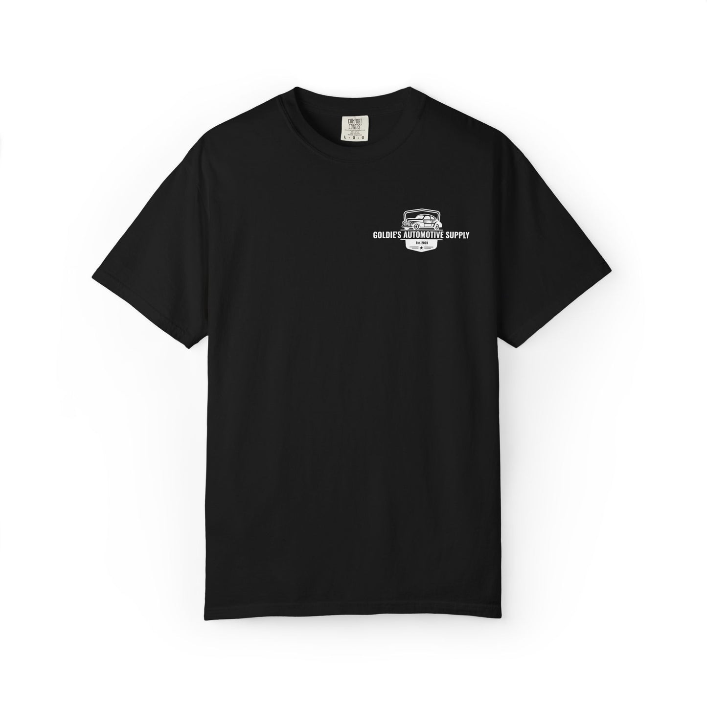 Black & White Vintage Logo T-Shirt - Goldie's Automotive Supply