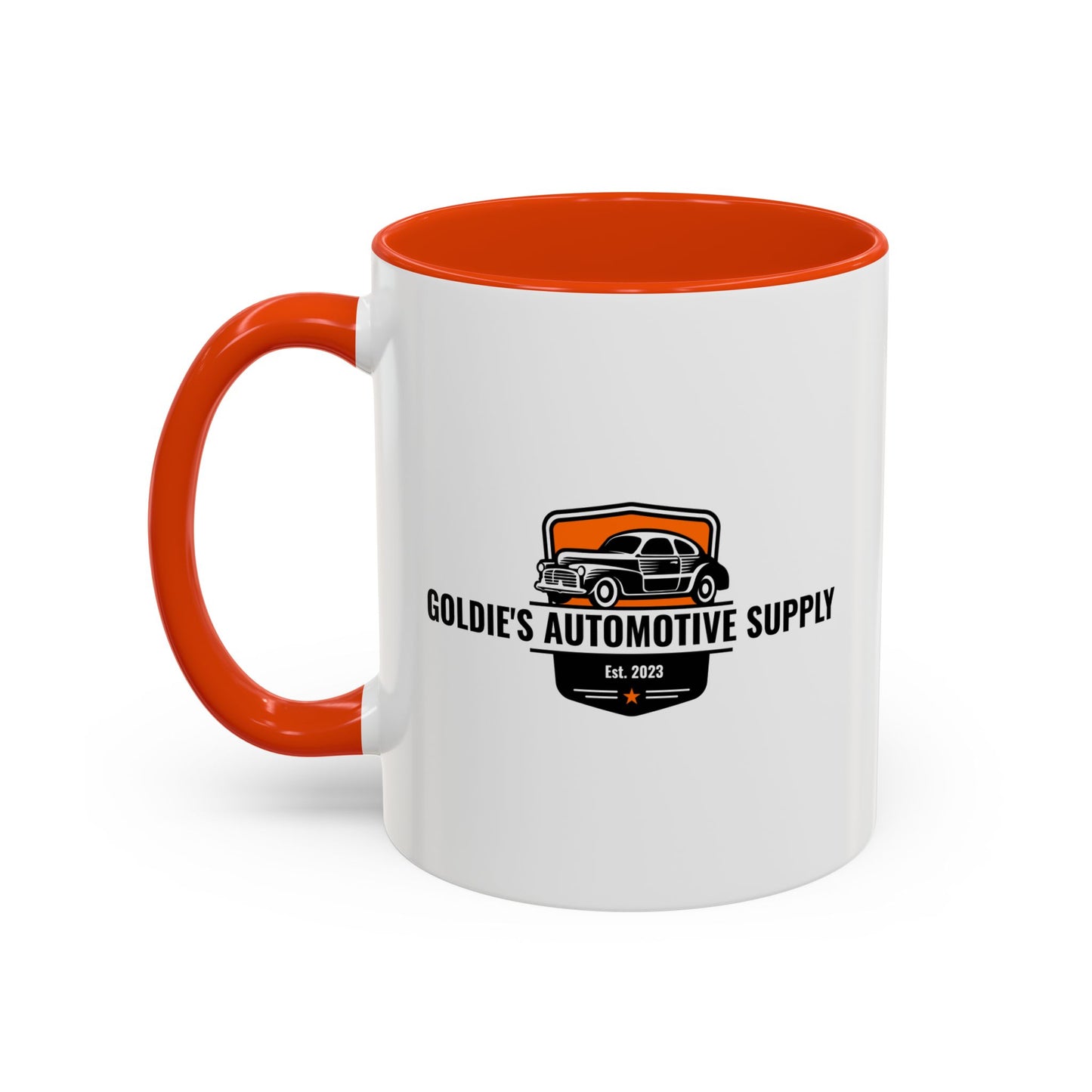11 Oz Mug - Orange Color Matched Vintage Logo - Goldie's Automotive Supply