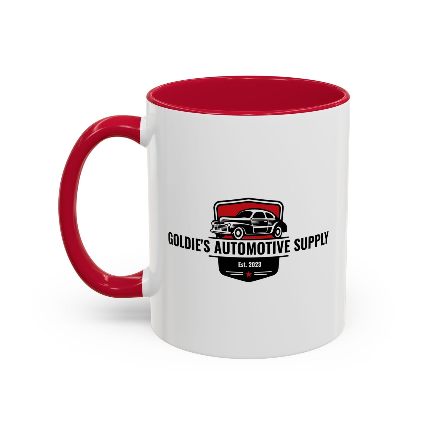 11 Oz Mug - Red Color Matched Vintage Logo - Goldie's Automotive Supply