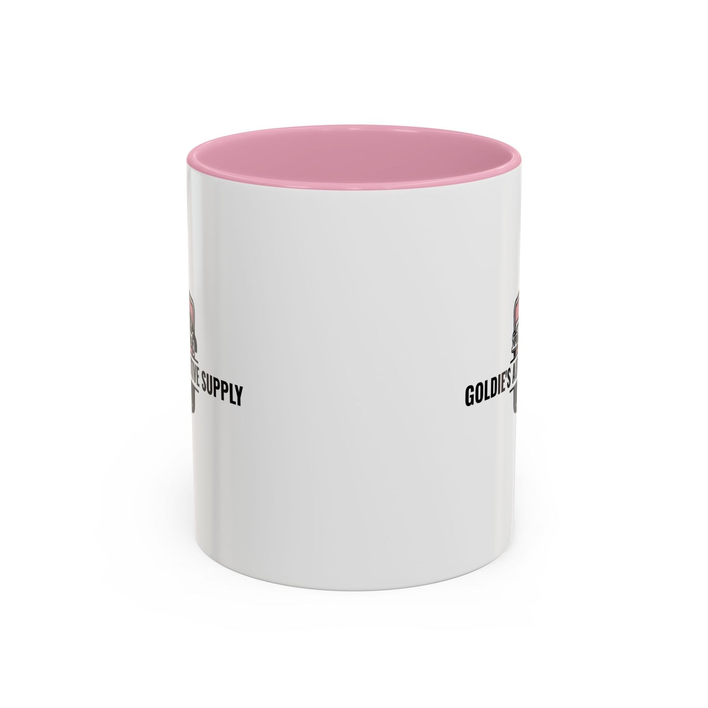 11 Oz Mug - Pink Color Matched Vintage Logo - Goldie's Automotive Supply