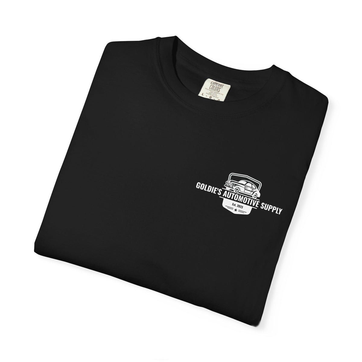 Black & White Vintage Logo T-Shirt - Goldie's Automotive Supply
