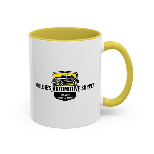11 Oz Mug - Yellow Color Matched Vintage Logo - Goldie's Automotive Supply