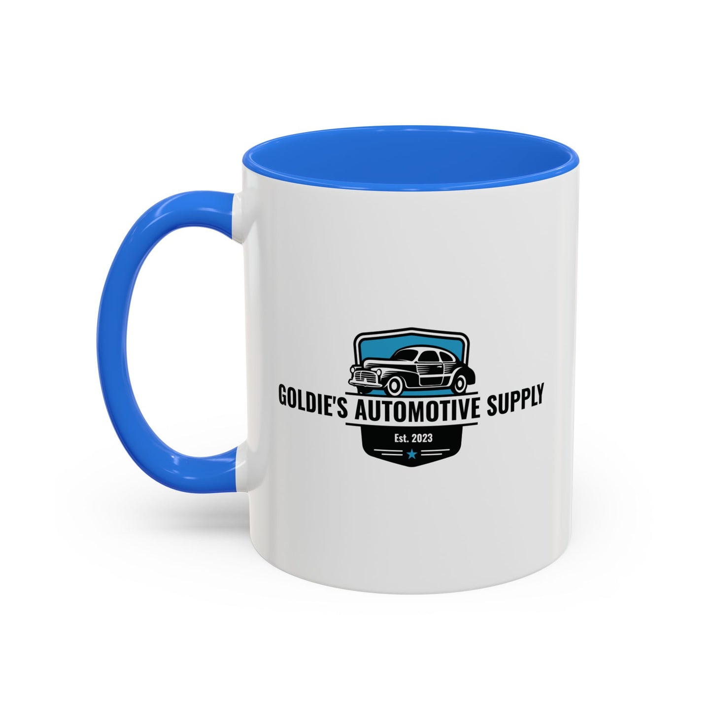 11 Oz Mug - Cambridge Blue Color Matched Vintage Logo - Goldie's Automotive Supply