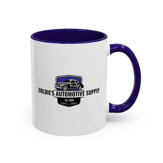 11 Oz Mug - Blue Color Matched Vintage Logo - Goldie's Automotive Supply