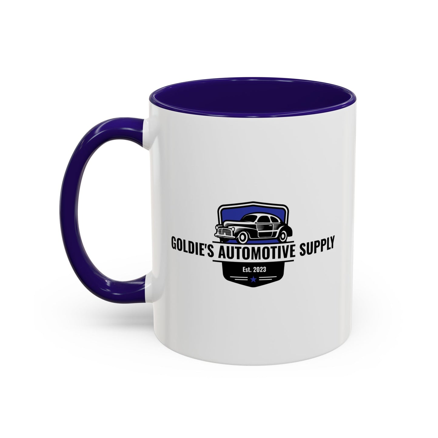 11 Oz Mug - Blue Color Matched Vintage Logo - Goldie's Automotive Supply