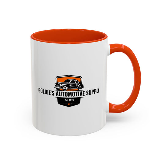 11 Oz Mug - Orange Color Matched Vintage Logo - Goldie's Automotive Supply
