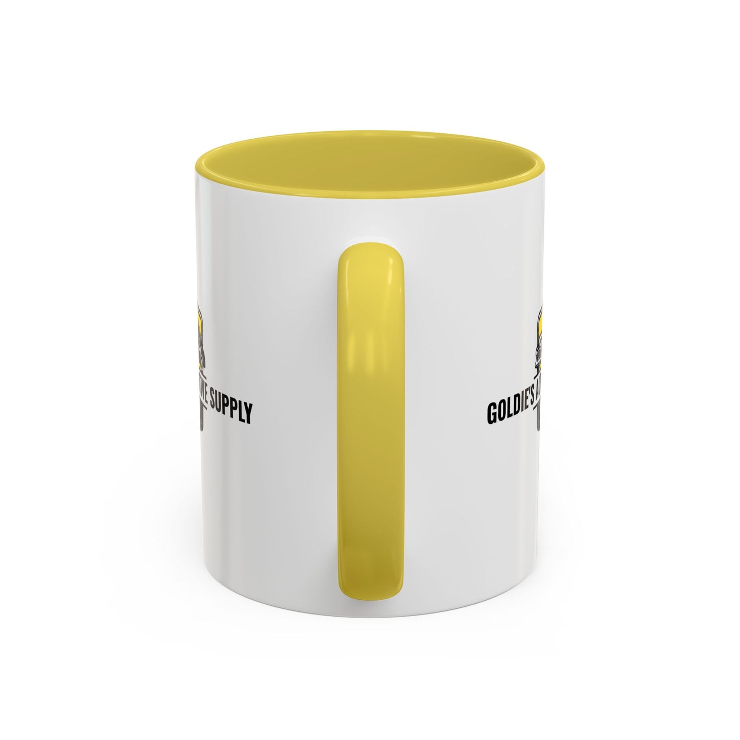 11 Oz Mug - Yellow Color Matched Vintage Logo - Goldie's Automotive Supply