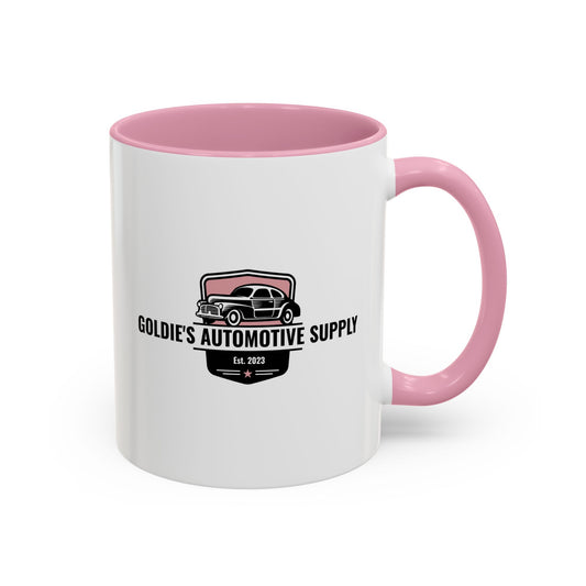 11 Oz Mug - Pink Color Matched Vintage Logo - Goldie's Automotive Supply