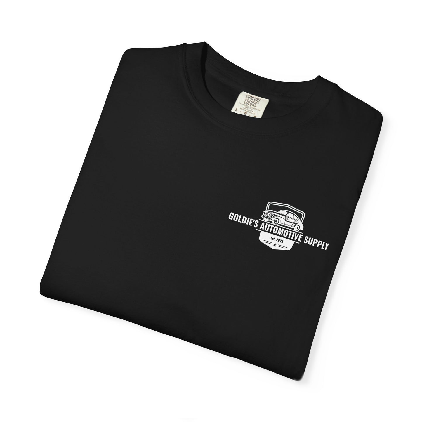 Black & White Vintage Logo T-Shirt - Goldie's Automotive Supply