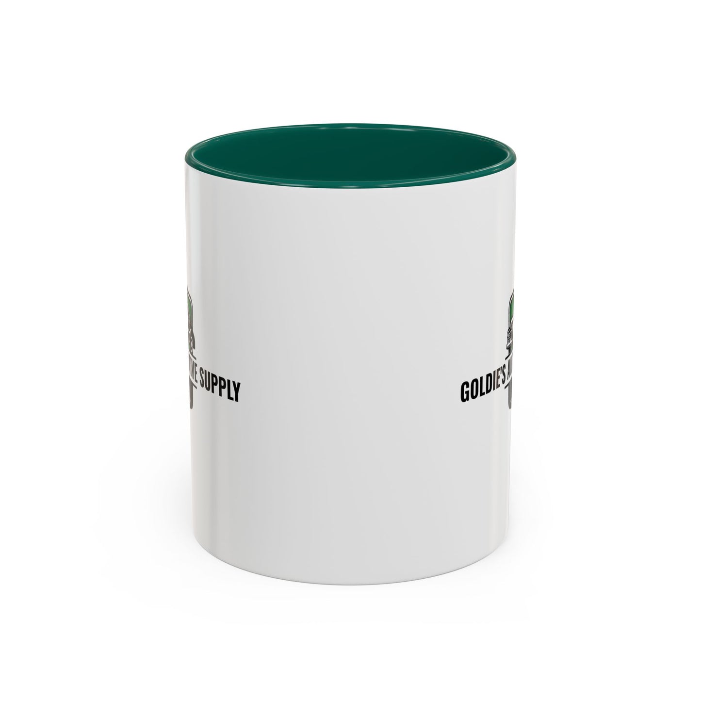 11 Oz Mug - Green Color Matched Vintage Logo - Goldie's Automotive Supply