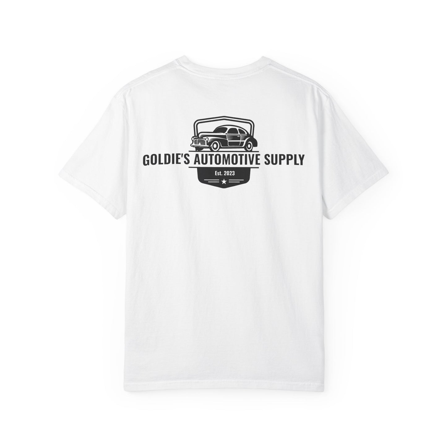 Black & White Vintage Logo T-Shirt - Goldie's Automotive Supply