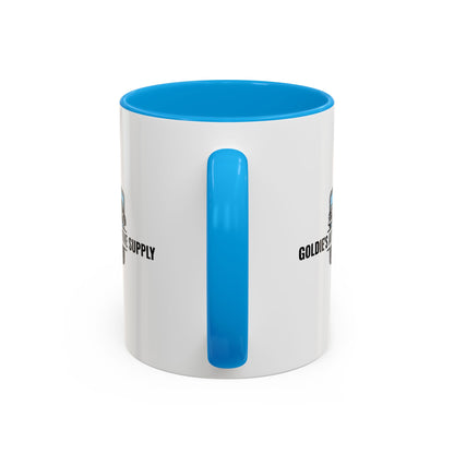 11 Oz Mug - Light Blue Color Matched Vintage Logo - Goldie's Automotive Supply