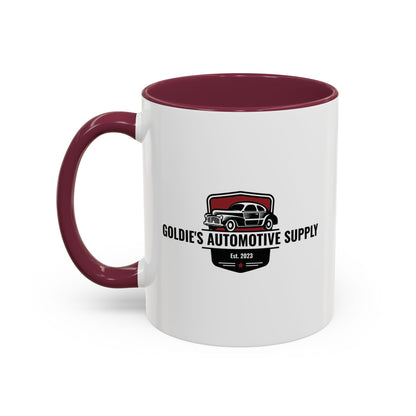 11 Oz Mug - Maroon Color Matched Vintage Logo - Goldie's Automotive Supply