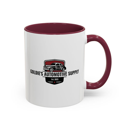11 Oz Mug - Maroon Color Matched Vintage Logo - Goldie's Automotive Supply