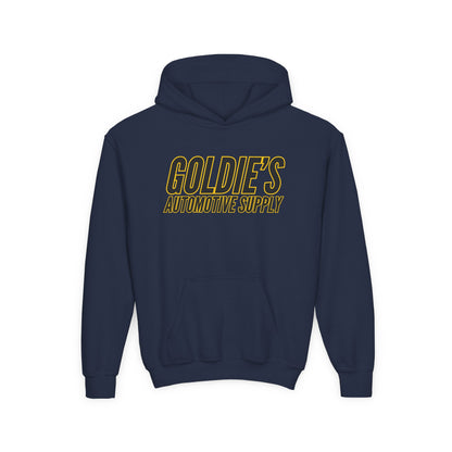 Inverted Original Logo - Youth Heavy Blend Hooded Sweatshirt - Goldie's Automotive Supply