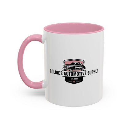11 Oz Mug - Pink Color Matched Vintage Logo - Goldie's Automotive Supply
